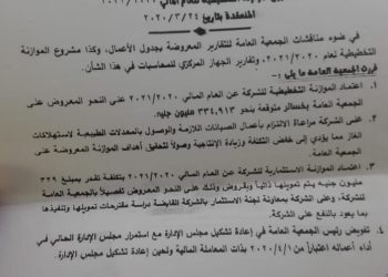 صورة ضوئية من قرار اعتماد الموازنة