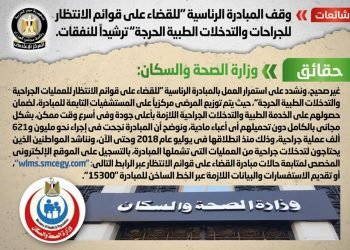 الصحه تنفي شائعة وقف المبادرة الرئاسية “للقضاء على قوائم الانتظار للجراحات والتدخلات الطبية الحرجة” ترشيداً للنفقات