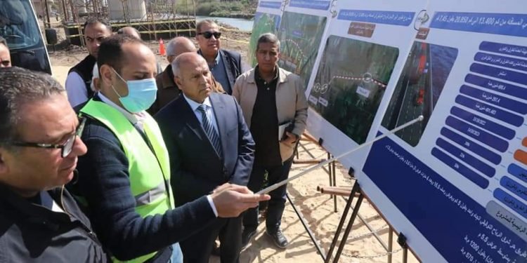 في إطار متابعة أعمال إنشاء محور طولي مروري من بنها حتى دمياط لربط طريق القاهرة الإسكندرية الزراعي بالطريق الدولي الساحلي بطول 140 كم