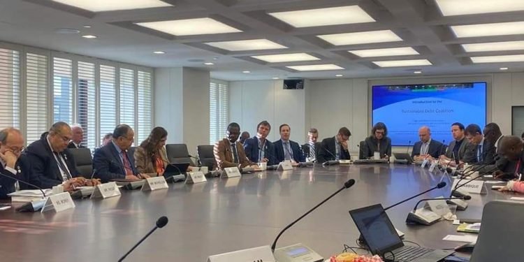 وزير المالية خلال جلسة تعريفية بتحالف الديون المستدامة على هامش اجتماعات صندوق النقد والبنك الدوليين بواشنطن