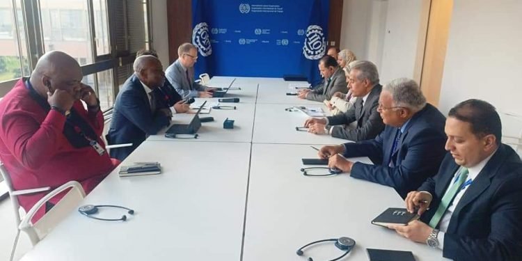 وزير العمل يلتقي مدير عام منظمة العمل الدولية بجنيف .