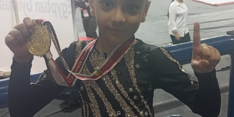 جويريه طه تتوج بذهبية بطولة كأس مصر لجمباز الايروبيك مرحلة ٩ سنوات فردي انسات