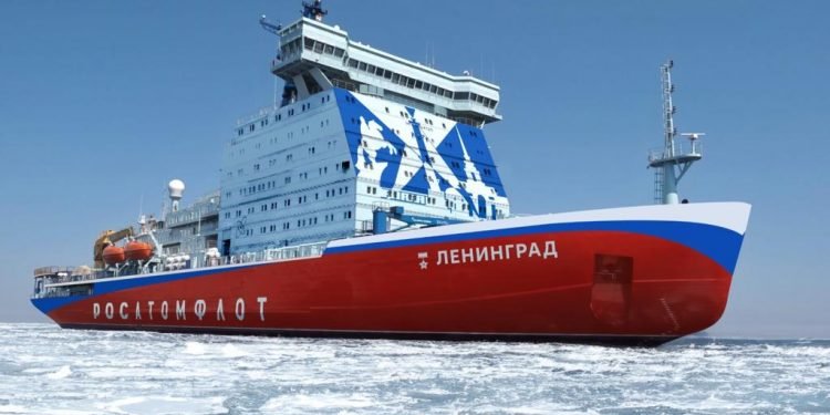 وضع حجر الأساس لكاسحة الجليد النووية الخامسة من المشروع 22220