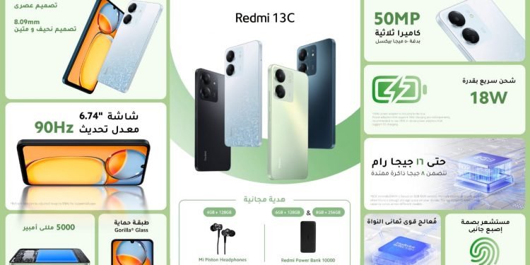 شاومي” تطرح هاتفها الجديد Redmi 13C يحمل شعار ” صُنع في مصر”