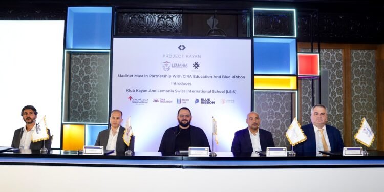 Madinet Masr partners with Blue Ribbon and CIRA Education’s subsidiaries, AlAhly CIRA and Eduhive, to sign an MOU to Establish The First Sports Focused Swiss International School in the Region and Klub Kayan located in Taj City, New Cairo