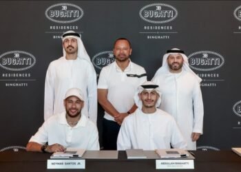 Global Football Star Neymar Jr. Acquires AED 200 Million Penthouse at Bugatti Residences by Binghatti in Dubai.