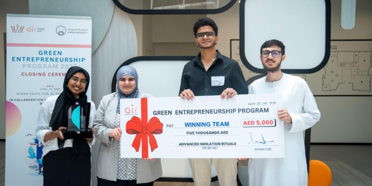 طلاب أكاديمية مانيبال للتعليم العالي – فرع دبي يفوزون بلقب أبطال برنامج ريادة الأعمال الخضراء