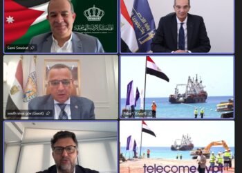 وزيرا الاتصالات المصري و الاقتصاد الاردني يشهدان إنزال الكابل البحرى “كورال بريدج” في طابا