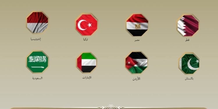 بيان للترحيب بقبول حماس خطة ترامب من مصر و 7 دول عربية و اسلامية