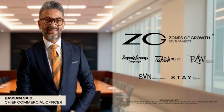 شركة «ZG Developments» تعلن تعيين بسام سعيد رئيسًا للقطاع التجاري ضمن خطة توسعاتها بغرب القاهرة