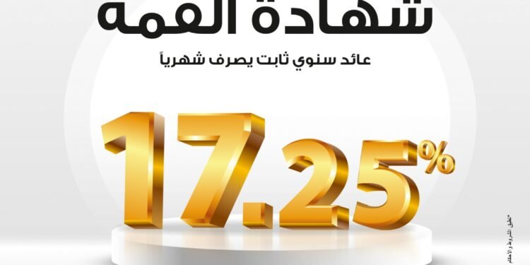 بنك مصر يُعلن تعديل العائد على شهادة “القمة” الثلاثية إلى 17.25% بدورية صرف شهرية